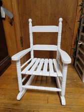 Kid's Rocking Chair White Wooden Child Toddler Patio Rocker Doll Ages 3-6