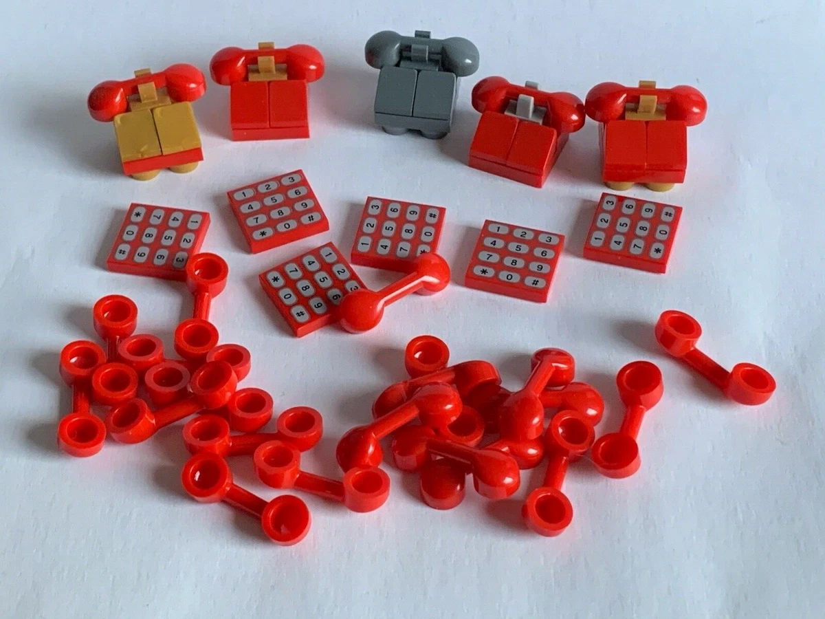 65 brand new LEGO TELEPHONE ACCESSORIES red lot RARE