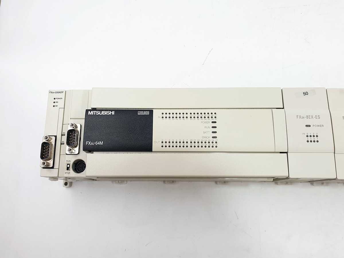 Mitsubishi FX3u-64M PLC Controller + 7 modules | eBay