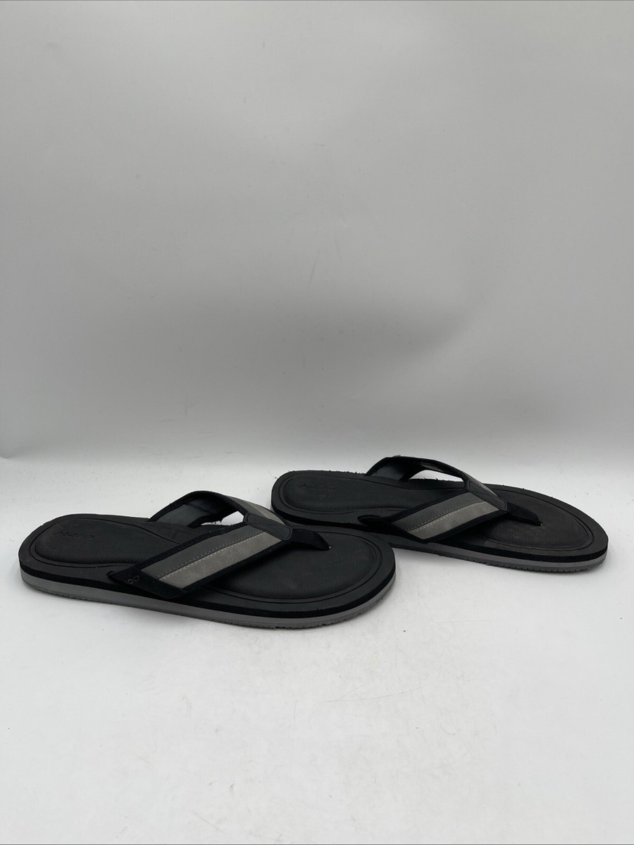 ALDO Gray/Black Synthetic Flip Flop Sandals Men display picture 1