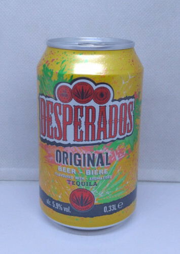 Empty 2019 Ed Desperados Tequila Flavoured Beer can; 330 ml/11.2