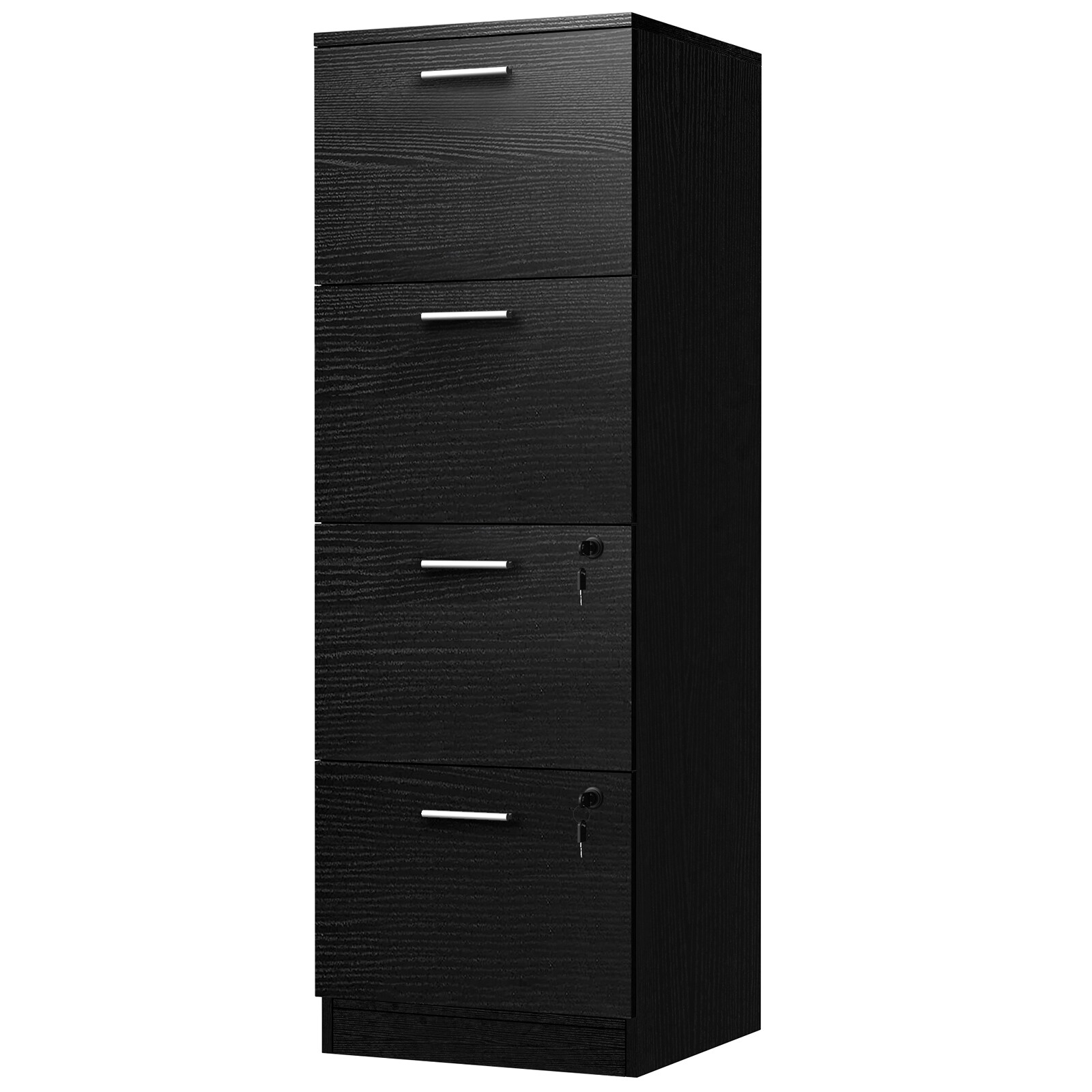 4Drawer Wood File Vertical Office Filing w/ Lock for