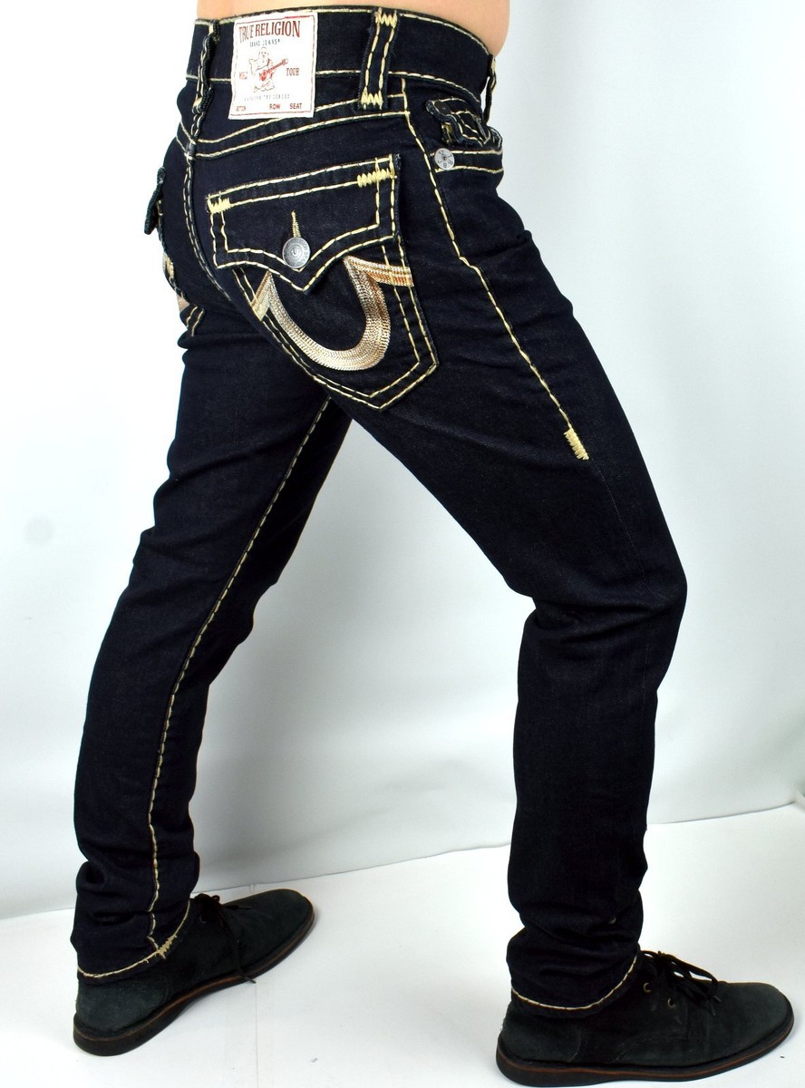 True Religion Men's Rocco Marled Lurex Super T Relaxed Skinny