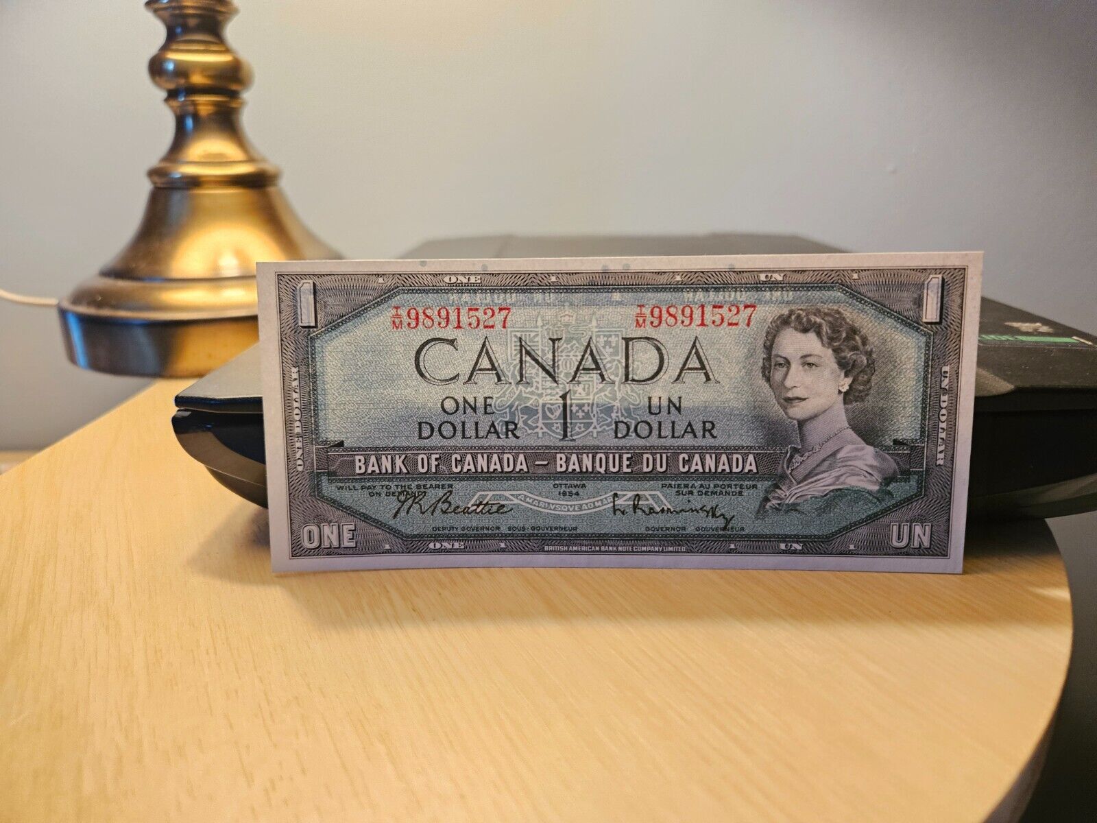 1954 $1 Dollar Bank of Canada Banknote IM9891527 AU 50