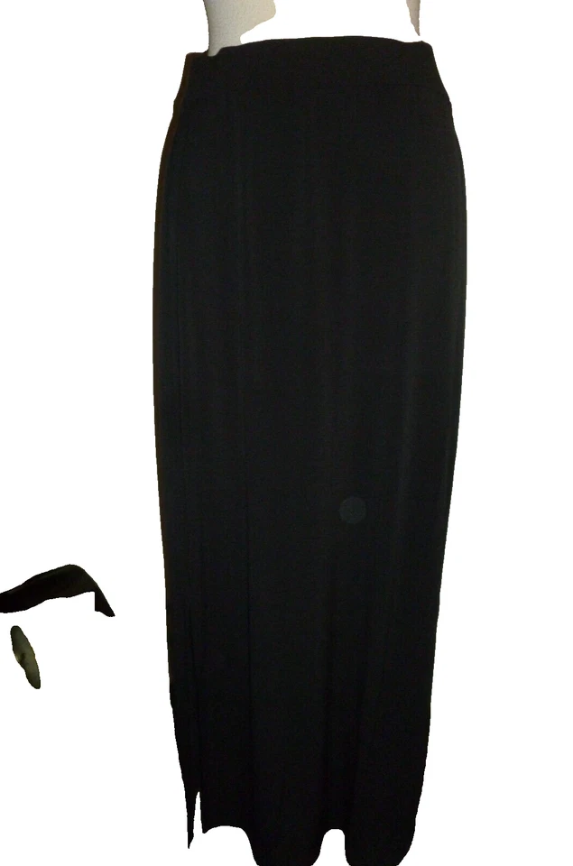 NUEVO CON ETIQUETAS JM Collection Negro Maxi Largo Elástico Dividido $49 NUEVO M Mediano Foto 2 de 4