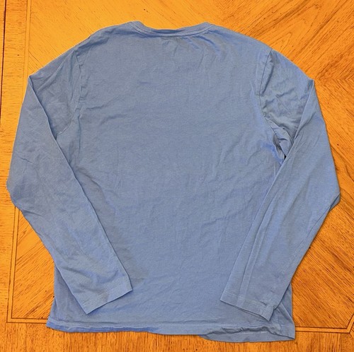 Michael KORS Shirt Adult Size Large Blue Black Jersey Cotton Long Sleeve - Picture 8 of 10