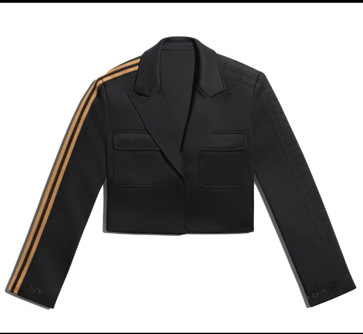 adidas x Ivy Park Beyoncé Cropped Suit Jacket Crop Black Gold