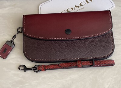 J COACH RED/COLORBLOCK EXOTIC SNAKESKIN CLUTCH 58892 EUC | eBay
