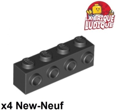 Lego 4x Stein Brick Modified 1x4 4 Studs on 1 Side Face schwarz/black 30414 NEU