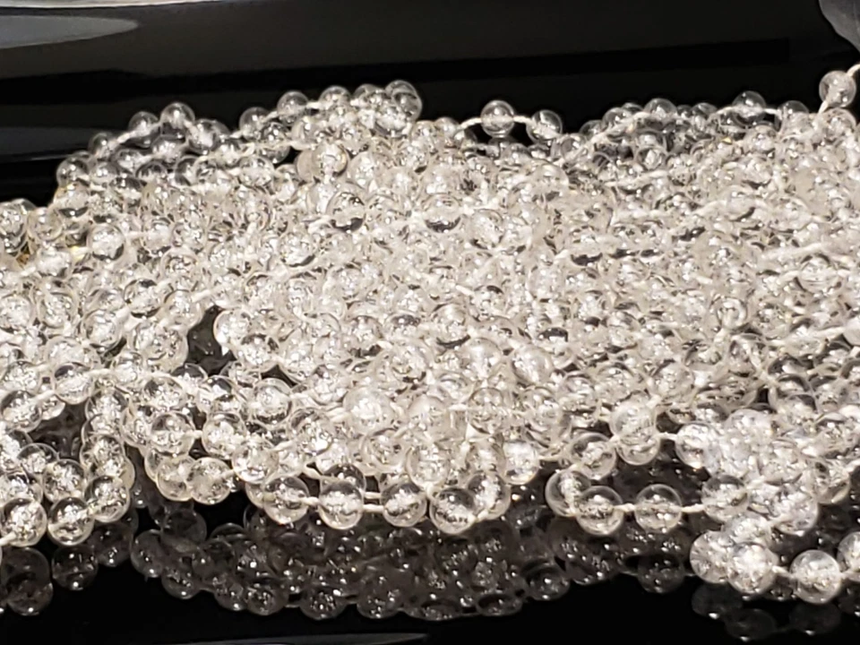 Acrylic Bead Strand Clear Crackle glass look, 6mm rounds, bulk spool 1lb,13oz - Image 2 of 4