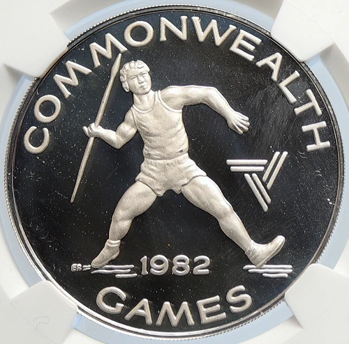 1982 SAMOA UK British COMMONWEALTH GAMES Proof Silver $10 Tala Coin NGC i105769