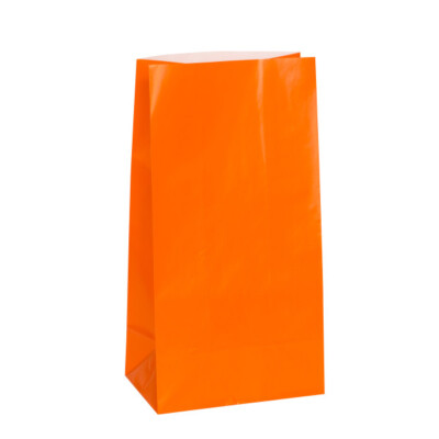 12 Stück orange Papier Partytüten - Party Beutetüten Geschenk