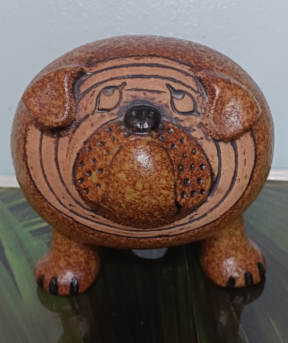 Lisa Larson Gustavsberg Sweden Pottery Midi Bulldog Figurine