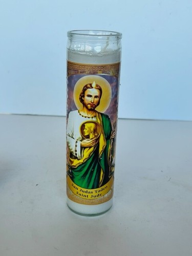 Bougie de prière Saint Jude San Judas Tadeo 8 pouces 8" Benedictum église apôtre Dieu - Photo 2/6