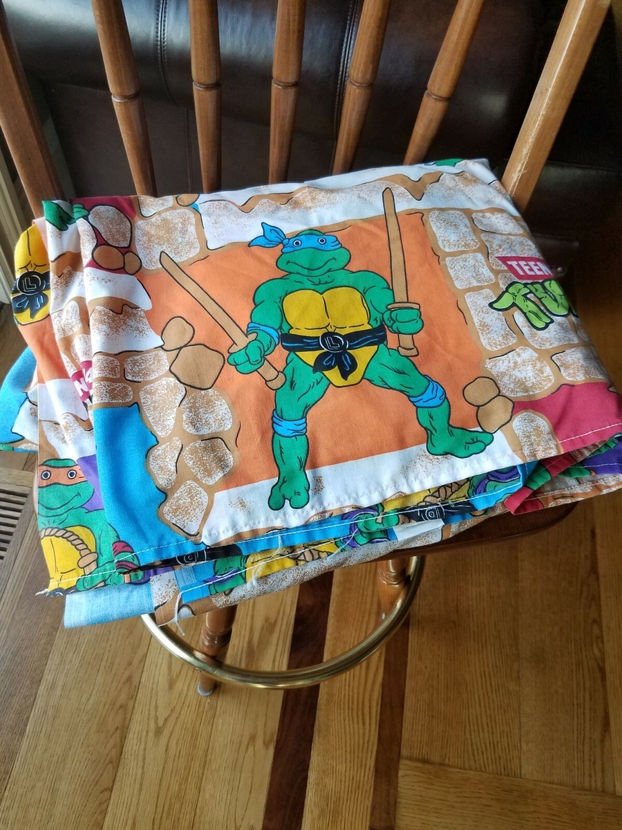 Vintage 80's Teenage Mutant Ninja Turtles Bed Sheets 2 PC For
