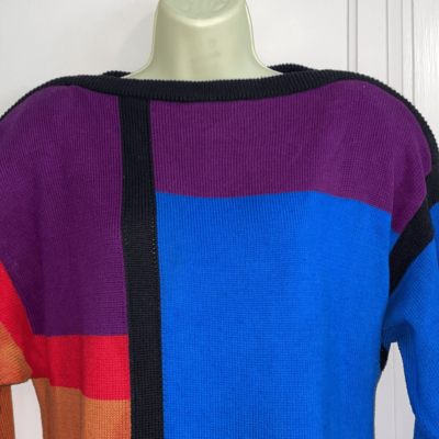 Vintage 80s/90s Dalton 365 long color block long sleeve sweater | eBay