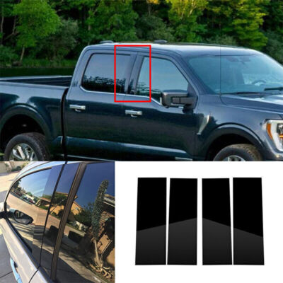 Plastic Gloss Black Window BC Pillar Cover Trim 2015~2023 For Ford F~150 F150