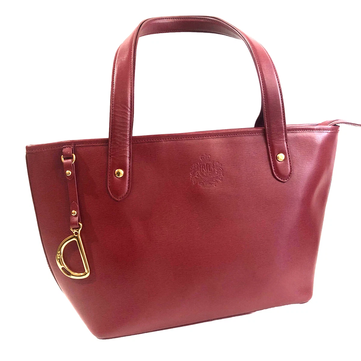 Lauren Ralph Lauren, Bags, Lauren Ralph Lauren Red Saffiano Genuine  Leather Shoulder Bag Purse