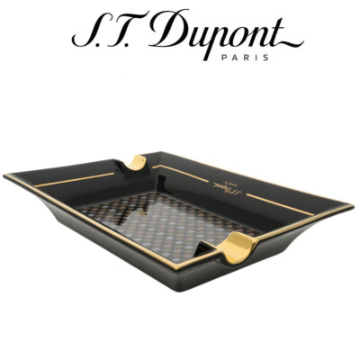 S.T. Dupont - Trinidad - Cigar Ashtray - Black & Gold Porcelain - Limited Editio