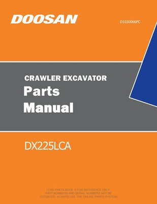 Daewoo Doosan DX225LCA Crawler Excavator Parts Catalog Manual