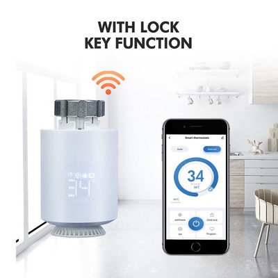 Kindersperrfunktion Thermostatischer Kühlerventil WiFi -Kühler -Thermostat 2,4g