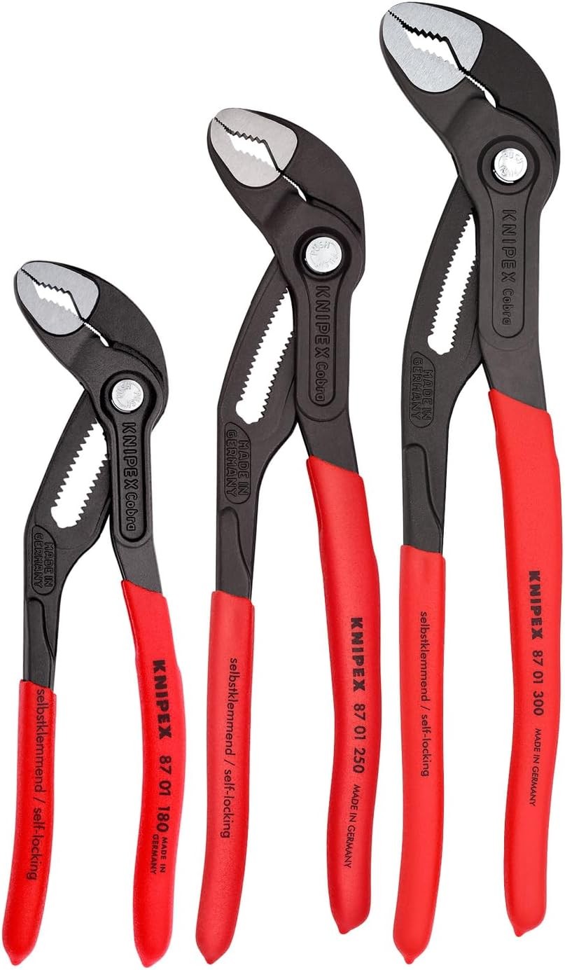 KNIPEX Tools - 3 Piece Cobra Pliers Set (7, 10, & 12) (002006US1), New