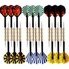 Professional Steel Tip Darts Set with Metal Tips for Dartboard Includes 18