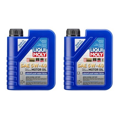 Liqui Moly 2L Engine Motor Oil - Leichtlauf High Tech 5W-40 (2x1L)