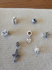 Lot Of Small Silvertone Charms/beads W/ Large Holes For Jewelry Making