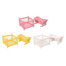 Miniatura 1:12 Culla e box per bambini Realistico Foto Prop Mini Bambola