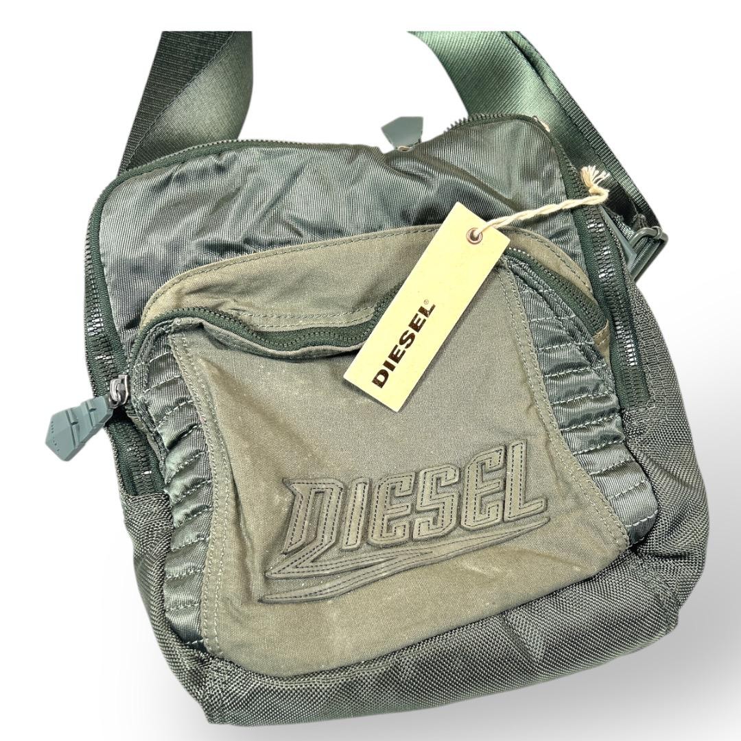 DIESELトートバッグ y2k Y2K DIESEL ベージュ トートバッグ レザーポケット付き - メルカリ