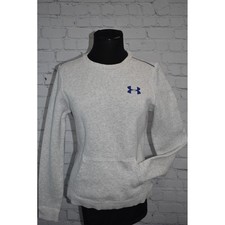 Under Armour Sweatshirt Women Small Gray Blue Logo Allseasongear Semi-Fitted  