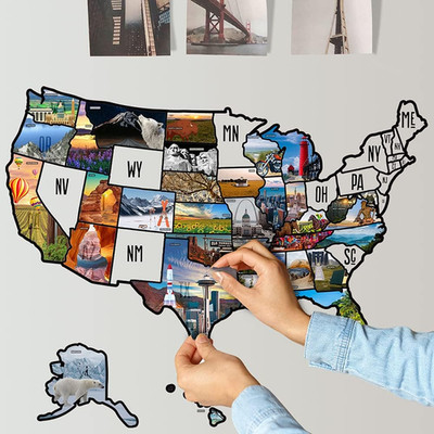 Sticker, 50 States Travel Map Theme for RV, 23.6'' x 15.7''