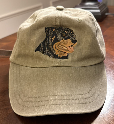 Head Shots Rottweiler Dog Cap Hat Adjustable Tan Beige KC Caps