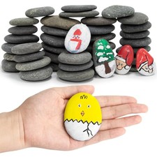 Rocks for Painting 40pcs 2-4 River Rock for Paint Natural Flat Smooth Ston...
