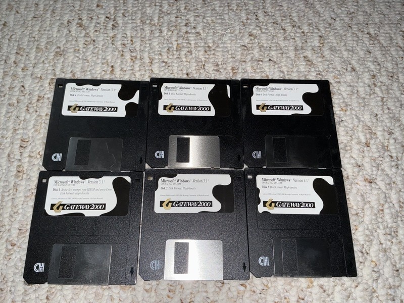 Gateway 2000 Windows 3.1 Recovery 1990 6 Floppy Disks