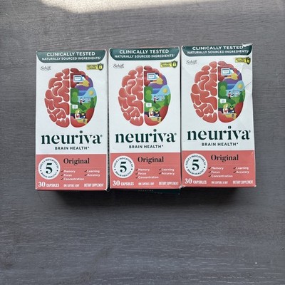 3x Neuriva ORIGINAL 5 BRAIN HEALTH INDICATORS MEMORY SUPPLEMENT 30X3 90 CAPS