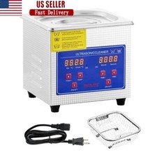 Ultrasonic Cleaner 0.3L Digital Timer Heating 40kHz Stainless Steel Tool New