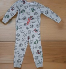 Super Mario Bros Cozy Sleepwear 2-Piece Pajamas Set Fits Youth/Boy's Size 5 Grey