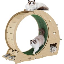 Cat Running Wheel, Large Cat Treadmill, Quiet Exercise Wheel with Scratching Pad
