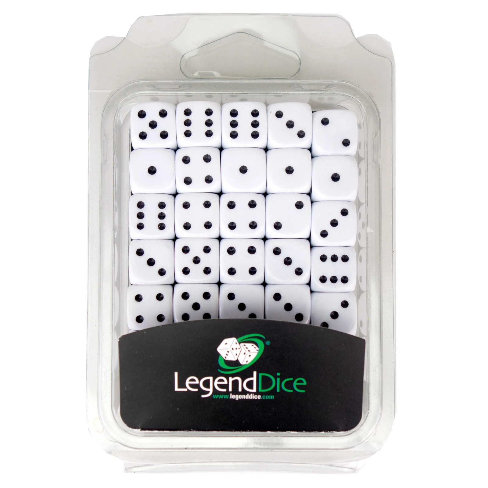 Spot Dice Opaque White Set - 12mm D6 Set (x35) - Legend Dice