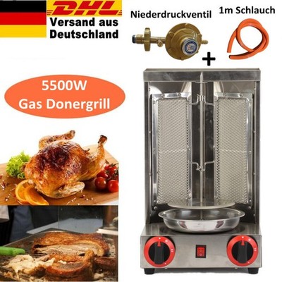 5500W Gas Dönergrill LPG Spießgrill Kebap Gyros Drehgrill Hähnchengrill 4Brenner