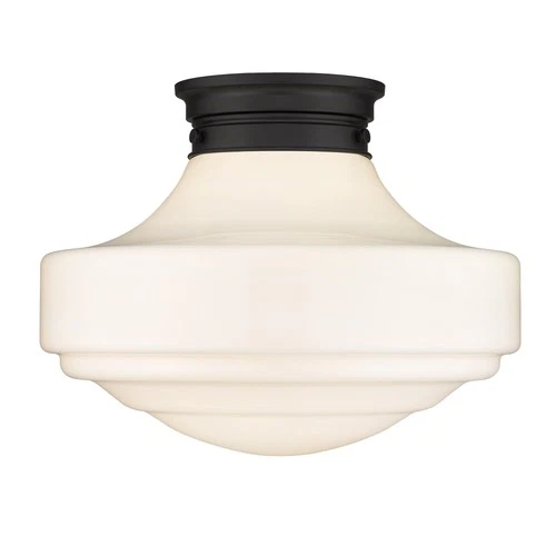 Golden Lighting 0508-LSF Ingalls 16"W Semi-Flush Ceiling Fixture - Matte Black / - Picture 1 of 11