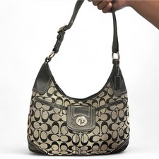 Coach Signature  C  Print Hampton Hobo Bag Turnlock Y2K Authentic Vintage