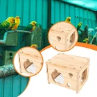 Wooden Bird House for Inside Cage Parakeet Nesting Box for Budgie Cockatiel