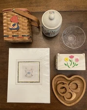 Cottage Core Home Decor Bundle Vintage Grannie Decor Heartland Flowers & Heart