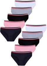 10 Mädchen Slips Unterhosen Unterwäsche Panty Kinder Baumwolle Hipster Streifen 