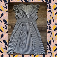 SHEIN Dress Size XL Navy White Stripes