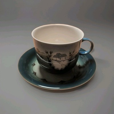 Arabia Finland 1979 ''Für Mütter'' Kaffeegedeck Mug Kaffeetasse mit Untertasse 