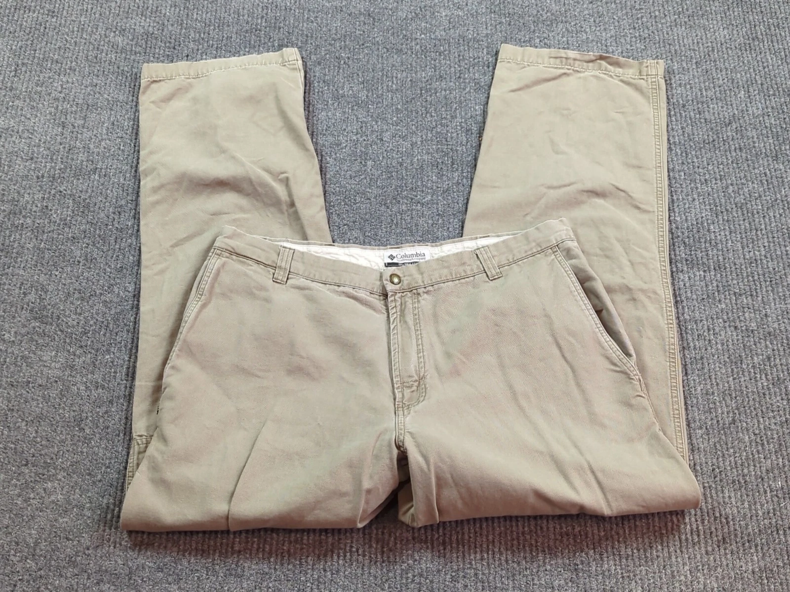 Columbia Pants Mens 36x31 Beige Outdoor Chino Fishing Hiking Cotton